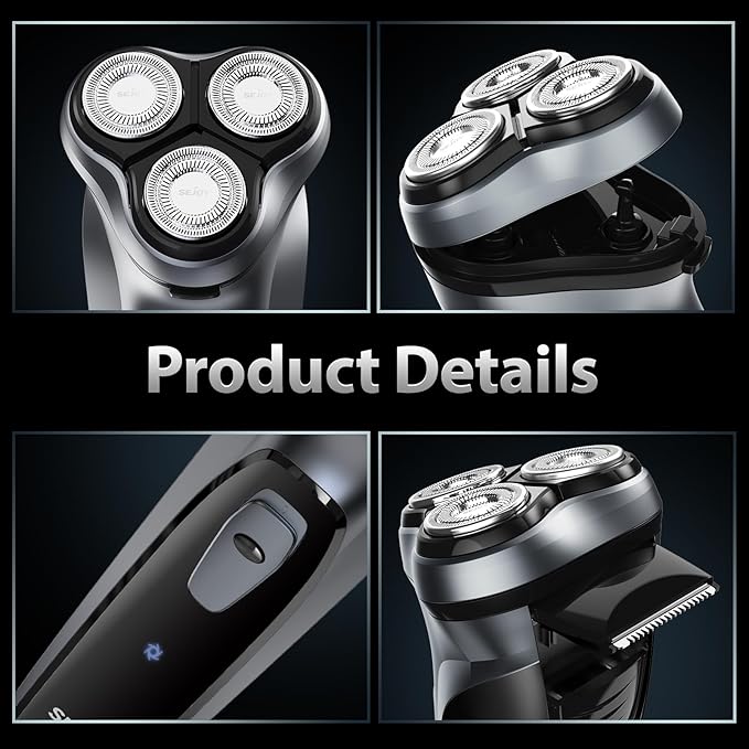 Sejoy Electric Razor for Men,Electric Shavers for Men,Face Shaver, Cordless Washable Rechargeable Shaving Machines,Pop Up Trimmer for Travel Home, LED Display,Fast Charging