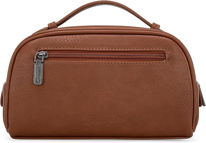 Montana West Wrangler Makeup Bag for Women Small Cosmetic Toiletry Bags Western Paisley Make Up Pouch Durable Cute Travel Purse, Brown
