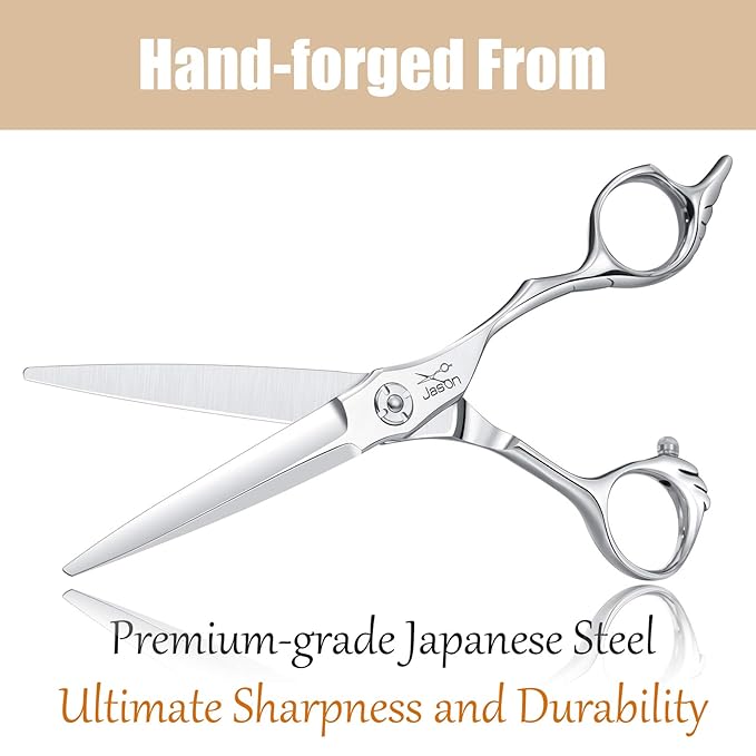 JASON 6" Hair Cutting Scissors with Ultimate Sharp Sword Blade, Professional Haircut Scissor Hair Trimming Shear for Barber, Hairdresser, Stylist, Women and Men, Japanese 440C Stainless Steel Gift