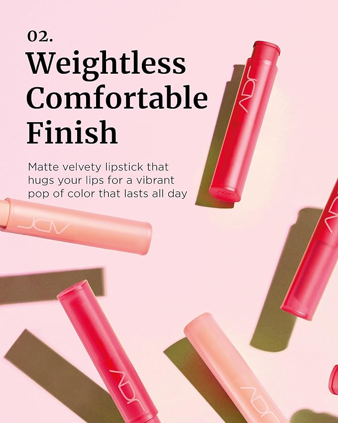 VDL Lip Stain Comfort Slip Lipstick 13, Cafe Romano - Lightweight, Matte, Smooth Lipstick for Effortless Comfort. Vibrant and Long-Lasting Lip Color (0.09 oz) | Korean Makeup
