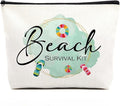 Beach Bag Beach Makeup Bag Beach Bags for Women Funny Beach Decor Funny Beach Gifts Beach Lover Gifts Beach Accessories Supplies Birthday Gifts for Women Girls Friends Bestie Sister Beach Survival Kit