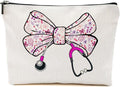 Nurse Gifts, Pink Bow Makeup Bag, Nurse Accessories Funny Horse Cosmetic Bag, Doctor Gift Nursing Travel Organizer Zipper Pouch Thank You Nurses Week Gifts for Women Coworker Physician Assistant