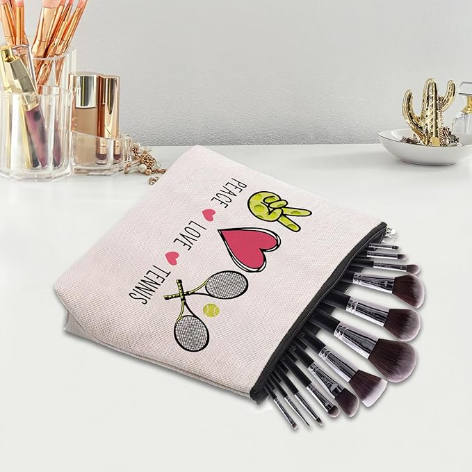 Tennis Gifts Tennis Makeup Bag Pouch, Inspirational Tennis Gifts for Women, Gifts for Tennis Lovers Players Birthday Gift for Coach