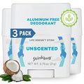 Stinkbug Naturals Aluminum Free Organic Travel Size Deodorant Stick with Unscented, Coconut Oil, Paraben Free, Sensitive Skin Deodorant, 0.75 Ounce Pack of 3