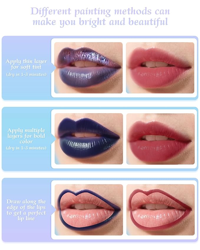 Lip Stain Masque Lip Liner Stain Long Lasting Waterproof Lip Tint Stain Semi-Permanent Lip Tattoo Transfer Proof Non-Drying Matte Finish Suitable for Women's Daily Lip Makeup