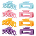 LuSeren 8 Pack Colorful Hair Clips for Women 4.3 Inch Large Hair Claw Clips for Women Thin Thick Curly Hair, Big Banana Clips,Strong Hold jaw clips