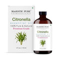 Majestic Pure Citronella Essential Oil with Glass Dropper - 4 Fl Oz - 100% Pure and Natural Citronella Oil - Premium Grade Essential Oils for Diffuser, Aromatherapy, Soap and Candle Making