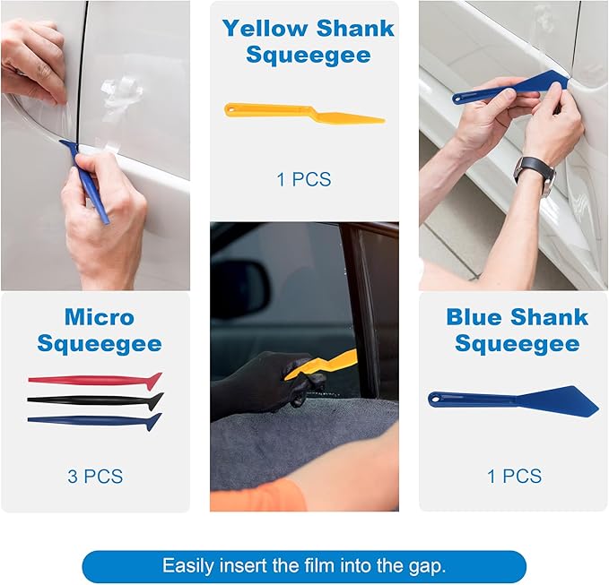 19 PCS Car Window Film Tint Tool Kit,Custom Toolset Automotive Tint Tool Kit,Vinyl Wrap Tools for Car Tinting,Includes Squeegees,Felt Squeegees,and Required Installation Accessories