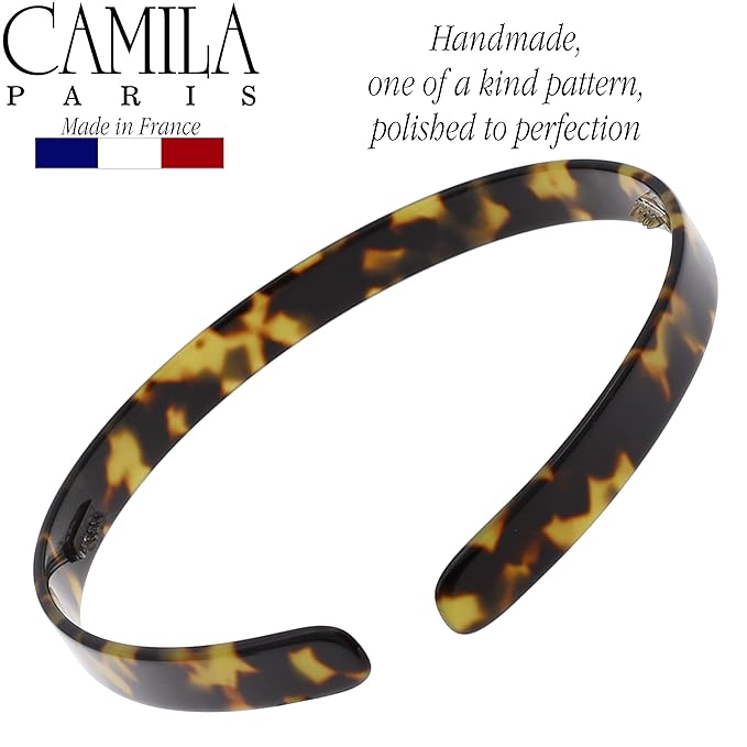 Camila Paris CP2003 French Headband for Women, Handmade Tokyo, Strong Hold Grip Women's Hair Band, Ligth and Very Flexible, No Slip and Durable Styling Girls Hair Accessories, Made in France