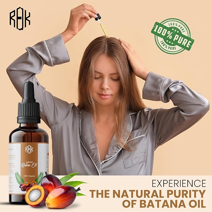 Batana Oil for Hair Growth Natural Scalp Oil for Strengthening, Repairing Damaged Hair, and Encouraging New Growth Pure & Paraben-Free Hair Growth Oil with Easy Dropper Lid and Eyelash kit