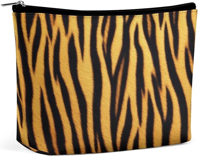 Women's Toiletry Bag, Travel Cosmetic Bag, Large Makeup Case, Wild Animal Tiger Skin Stripe Personality Fashion Zipper Cosmetic Case