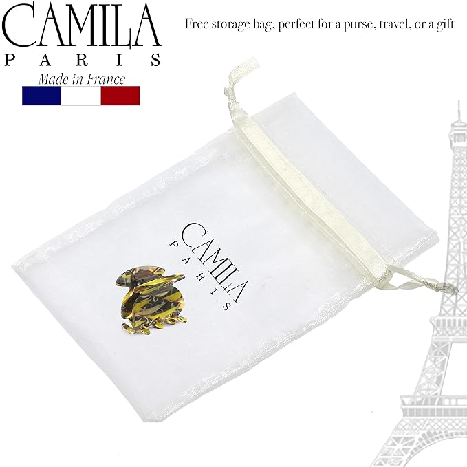 Camila Paris CP3181 French Hair Clip for Women, Handmade, Mustard, Small Girls Hair Claw Clips Jaw, Durable Styling Hair Accessories for Women, Strong Hold No Slip Grip, Made in France
