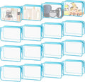 16 Pieces Clear Cosmetic Bags, PVC Clear Pouch with Zipper TSA Approved Toiletry Bag for Travelling, Waterproof Transparent Travel Makeup Cosmetic Organizer Case for Men and Women (Blue-M)