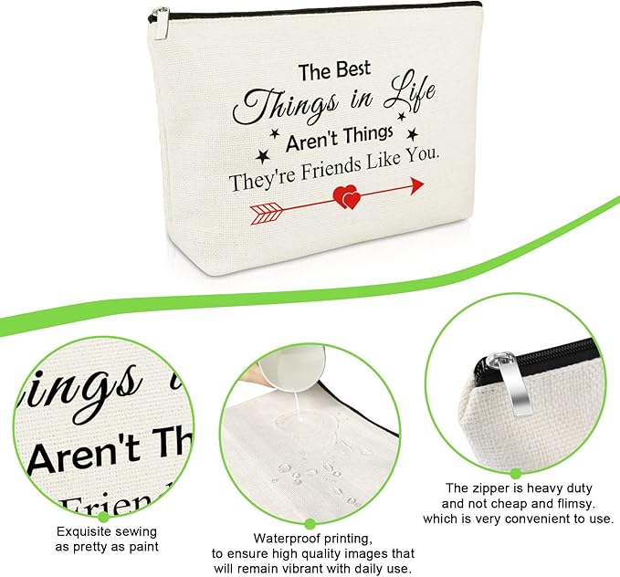 Best Friend Ever Makeup Bag Best Friend Birthday Gifts Inspirational Gifts for Women Friendship Presents for Soul Sister Christmas Mothers Day Presents Friendship Appreciation Travel Cosmetic Pouch