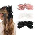 Bow Claw Clips Bow Hair Clips Black White Pink 3PCS Big Hair Bows for Women Butterfly for Styling Large Hair Clips for Thick Hair for Girls Hair Accessories for Teen