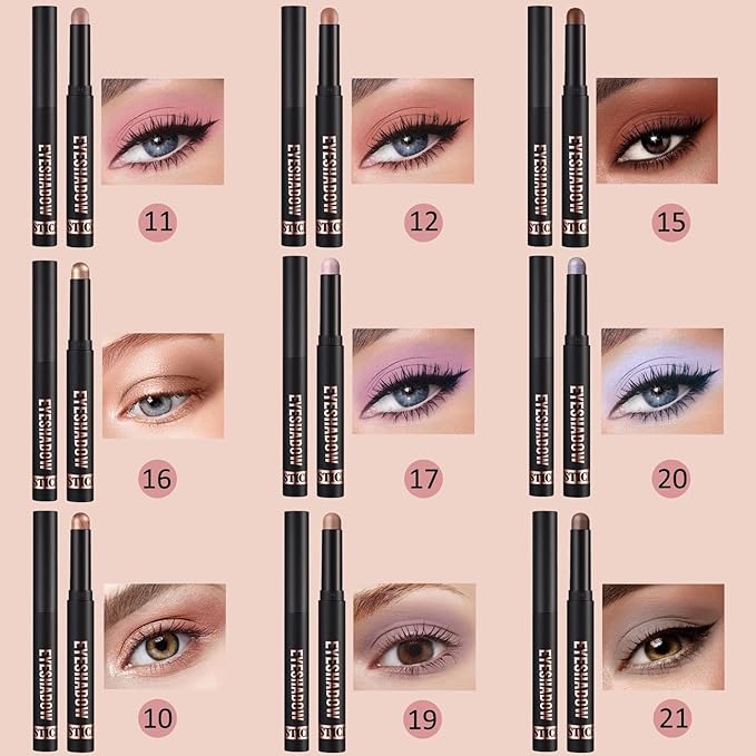 Purple Mauve Eyeshadow Stick Blendable Cream Eyeshadow Hypoallergenic Neutral Eye Shadow Stick, Waterproof Long Lasting High Pigmented Smokey eyeshadow Pencil (17# Mauve Matte)