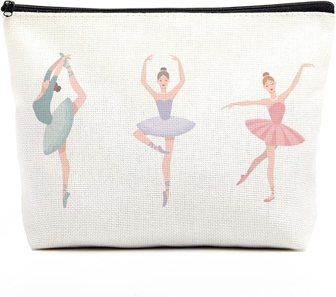 fkovcdy Cute ballerina makeup bag watercolor ballet dancing girl dancer gift recital gift little girl teen student ballet lover 10