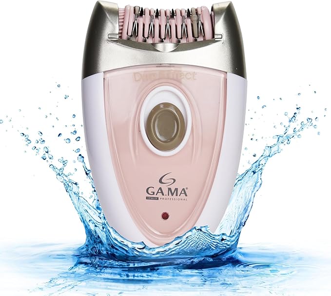 Epilady Gama Delicare Duo Rechargeable Epilator for Women, Cordless Electric Hair Removal Device, Hair Remover for Women, Bikini Trimmer for Women Pubic Hair, Dual Head, Dual-Volt, 2-Speed, LED Light