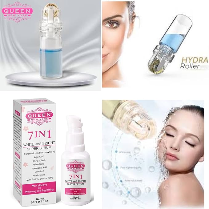 QUEEN 7-in-1 Super Serum – 5% Tranexamic Acid, 5% Kojic Acid, 2% Alpha Arbutin with Niacinamide, Hyaluronic Acid & Vitamin C – Brightening, Hydrating Anti-Aging Facial Serum for Women – 1 fl oz