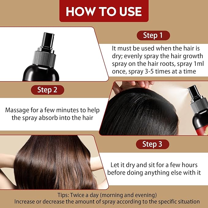 2pcs Saffron Hair Spray, Saffron Hairs Blackening Spray, Saffron Essence Spray, Leaving Hairs Shiny Smooth
