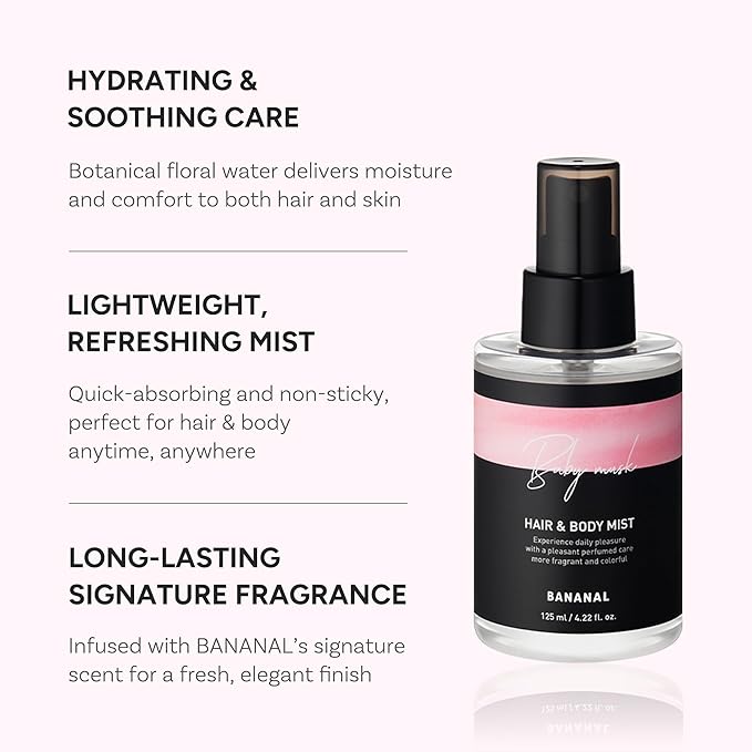 Korean Hair & Body Mist – Botanical Waters & 17 Amino Acids – Sulfate, Paraben & Silicone-Free – Baby Musk, 125ml / 4.22 fl oz