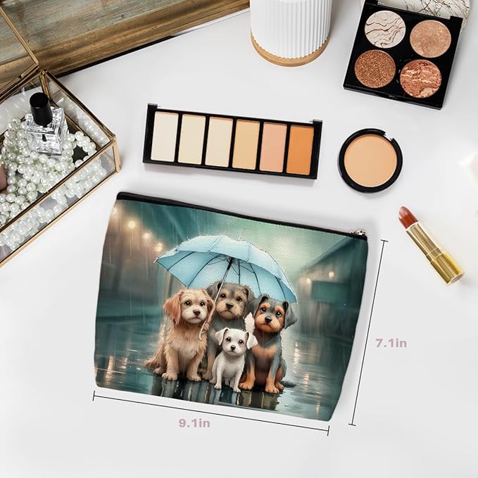Wenboco Cute Dog Makeup Bag, Dog Gifts Travel Makeup Case Cosmetic Bags for Women, Portable Pouch Purse Travel Essentials Toiletries Accessories, Christmas Birthday Gifts for Women