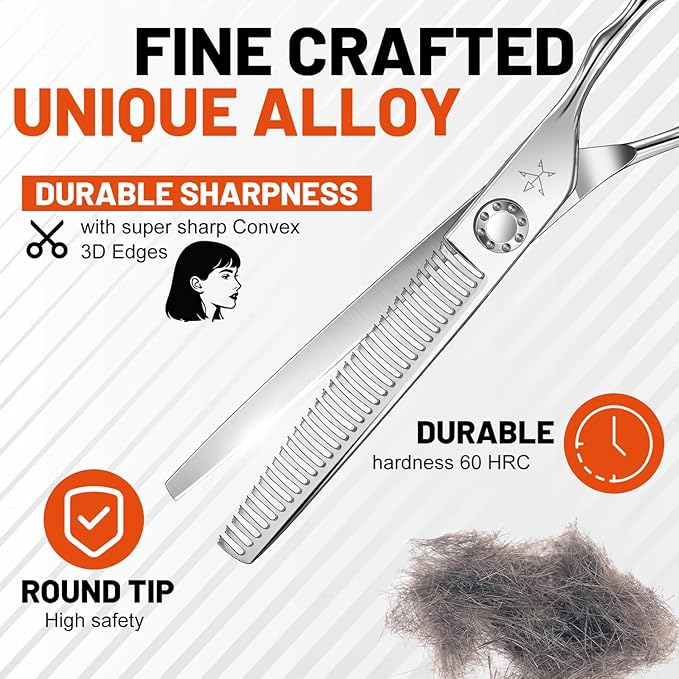 High-end Professional Hair Thinning Scissors Hair Cutting Teeth Shears Barber Hairdressing Texturizing Scissors Extremely Very Sharp 6.5 Inch Stainless Steel Alloy For Men Women Salon & Home
