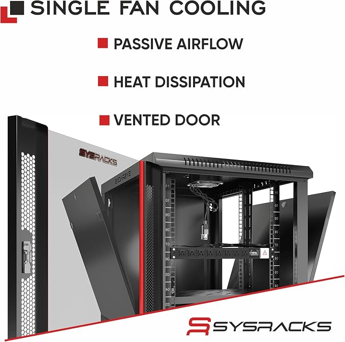 Sysracks 27U Wall Mount Server Rack Cabinet, 19” Locking Network Rack, 24” Deep - Image 2