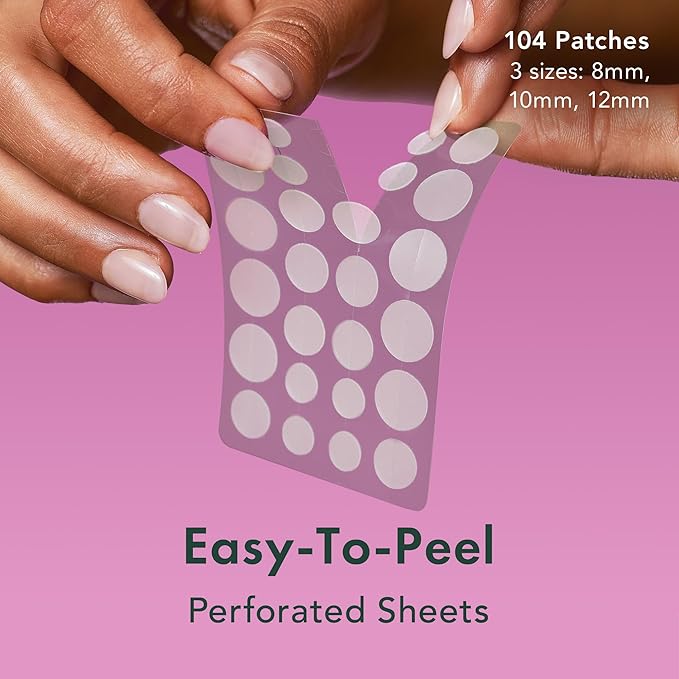 Rael Pimple Patches - Miracle Overnight Spot Cover, Thicker & Extra Adhesion, Hydrocolloid Acne Pimple Patch for Face, Zits & Blemishes, Korean Skin Care, 3 Sizes (104 Count)