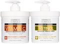 Advanced Clinicals Retinol Body Lotion + Brightening Vitamin C Lotion 2pc Skincare Set For Women & Men | Body Cream & Face Moisturizer Set Helps Improve The Look Of Dark Spots & Uneven Skin Tone, 2PC
