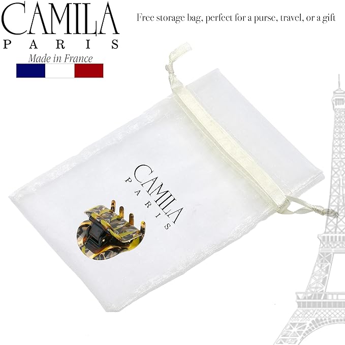 Camila Paris CP3270 French Hair Clip for Women, Small Handmade Mustard, Girls Hair Claw Clips Jaw Fashion Durable and Styling Hair Accessories for Women, Strong Hold No Slip Grip, Made in France