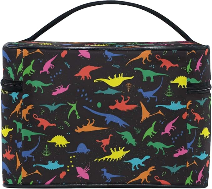 Makeup Bag, Dinosaurs Travel Makeup Organizer Bag Cosmetic Cases Toiletry Bags for Girl Women Ladies