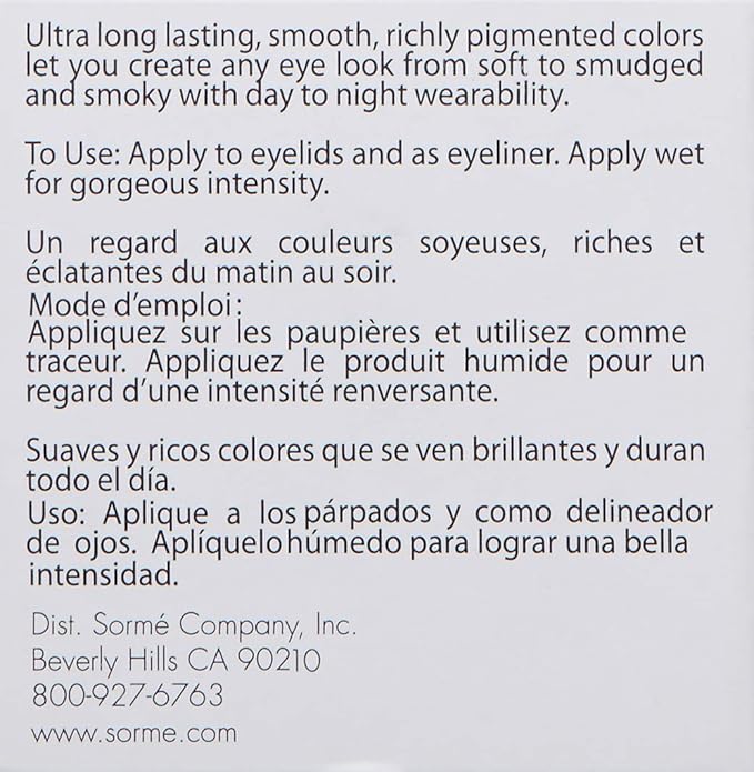 Sorme Cosmetics Long Lasting Eye Shadow, Coffee, 0.56 Ounce
