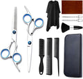 Hair Cutting Scissors Kit 11PCS, Professional Haircut Scissors with Japanese Stainless Steel Shears, Thinning Shears, Haircut Accessories in Leather Case for Salon/Home (Silver)