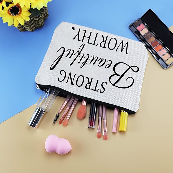 Inspirational Gifts for Women Inspirational Quote Makeup Bag Christmas Graduation Birthday Gifts for Friend Daughter Girl Wife Sister Aunt Coworker Cosmetic Bag Case Encouragement Gift Makeup Pouch