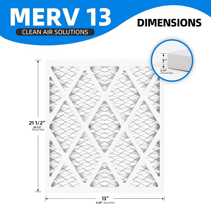 13x21 1/2x1 Air Filter, MPR 1900 & FPR 10, MERV 13 Pleated Air Filter - Image 2