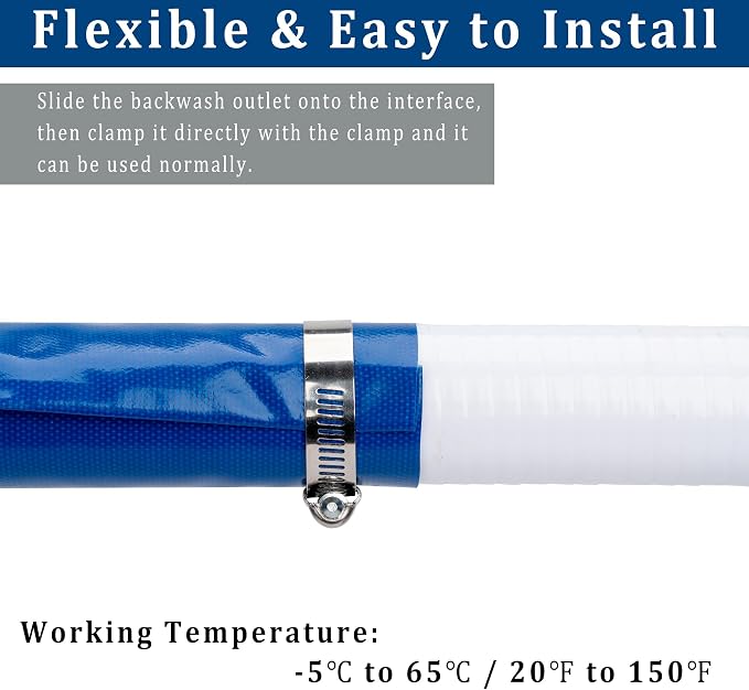2-1/2 in x 50 ft Pool Backwash Hose Heavy Duty Drain Discharge Double PVC Lay - Image 4