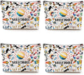 4pcs Volleyball Cosmetic Bag for Women, Volleyball Makeup Bag Pouch Accessories for Players Teams Stuff, Sport Party, Birthday Graduation Gifts for Her Women Friends