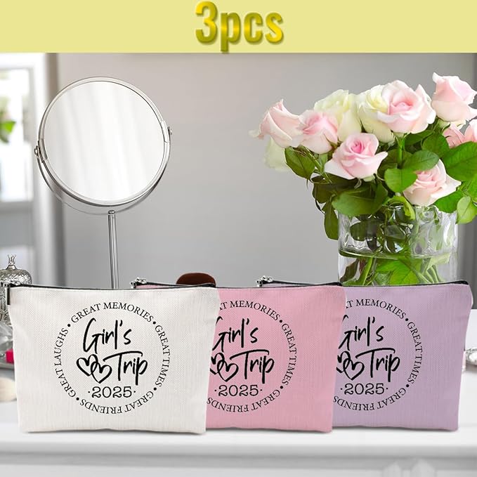 1 Pcs 3 Pcs 4 Pcs Makeup Bag, Girls Trip Gifts Favors Girls Weekend Gifts, Friendship Gifts for Women Bestie Bride