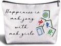 Mahjong Gifts Cosmetic Bag - Mahjong Makeup Bag Women's Zippered Bag, Friendship Gifts for Mahjong Lover- A