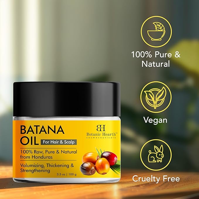 Botanic Hearth Batana Oil For Hair Growth | Batana Butter (3.5 Fl Oz) | Deeply Nourishing & Revitalizing Hair & Skin Care