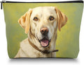 Makeup Bag Travel Cosmetic Bags Small Makeup Case Waterproof Zipper Pouch for Women Girls 7X9inches - Yellow Labrador Retriever with A Brown Collar