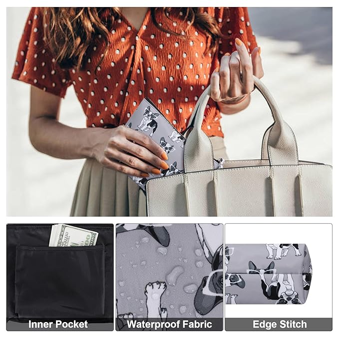 Travel Makeup Bags Waterproof Toiletry Cosmetic Case Small Pouch Gift for Women, Dog