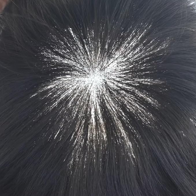 FACE MIRACLE Toupee for Men French Lace Hairpiece Human Hair Replacement System Skin PU Mens Toupee Hair Wigs for Man V-Looped Front Hair Prosthesis 7"X9" #1 Jet Black