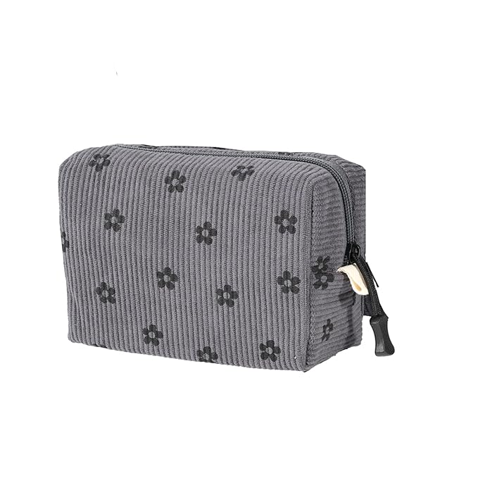 Small Cosmetic Bag set for Women Corduroy Makeup Bag with Interior Pocketes Cute Corduroy Makeup Pouches Women Small Toiletry Bag