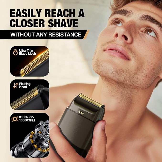 SUPRENT PRO Professional Hair Clipper and Trimmer Set with Foil Shaver, Professional Barber Clippers for Men