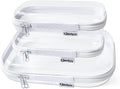 Clear Hard Zipper Case for Storage, Durable Clear Zipper Pouches, Hard Plastic Zippered Pouch for Snacks Toy Travel Organizer