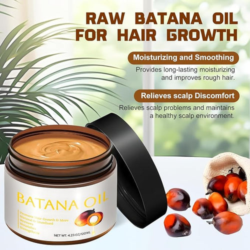 100% Natural Raw Batana Oil for Hair Growth,Dr Sebi Hair Growth Oil From Honduras,Unrefined Hair Oil,Natural and Pure,Prevents Hair Loss and Promotes Hair Thickness for Men and Women（2 Bottles）