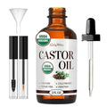 BodyJ4You Organic Castor Oil - 100% Pure Natural Cold Pressed USDA Certified Organic (2 Fl Oz (60 ml) - KIT)