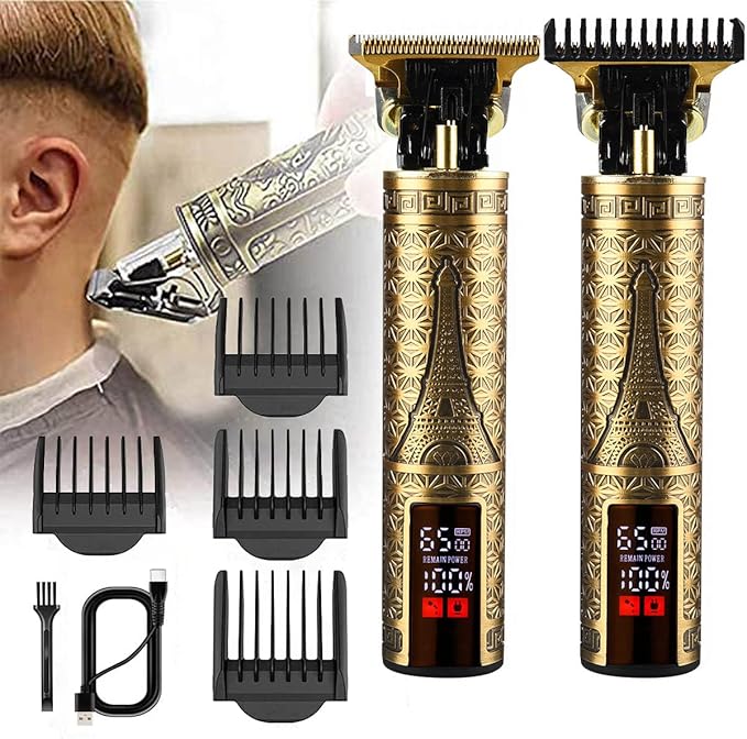 Hair Clippers for Mens Zero Gapped Cordless Hair Trimmer T-Blade Trimmer Professional Haircut & Grooming Kit Rechargeable Edgers Clippers Hair Trimmer Shaver Cutting Kit with LCD Display (Led-Tower)